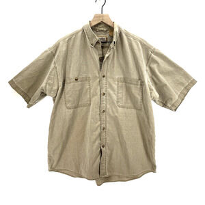 CE Schmidt Workwear Shirt Mens Large Tan Utility Button Down Cotton Pockets